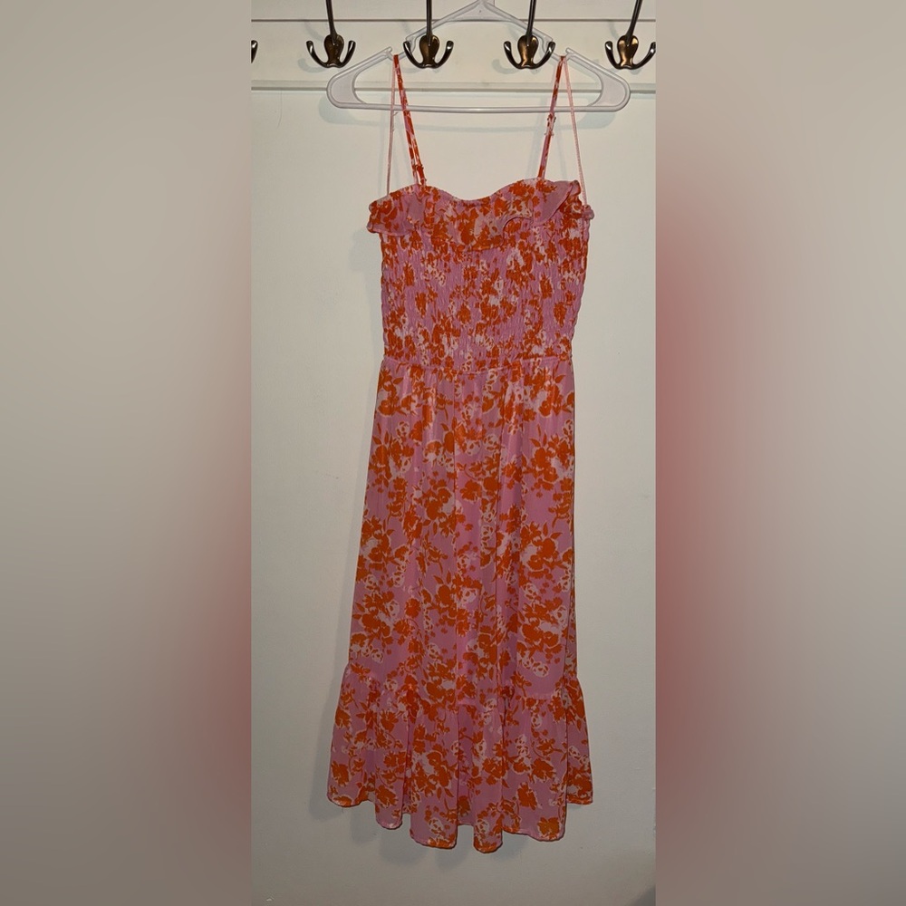 Sienna Sky Pink and Orange Floral Maxi Dress